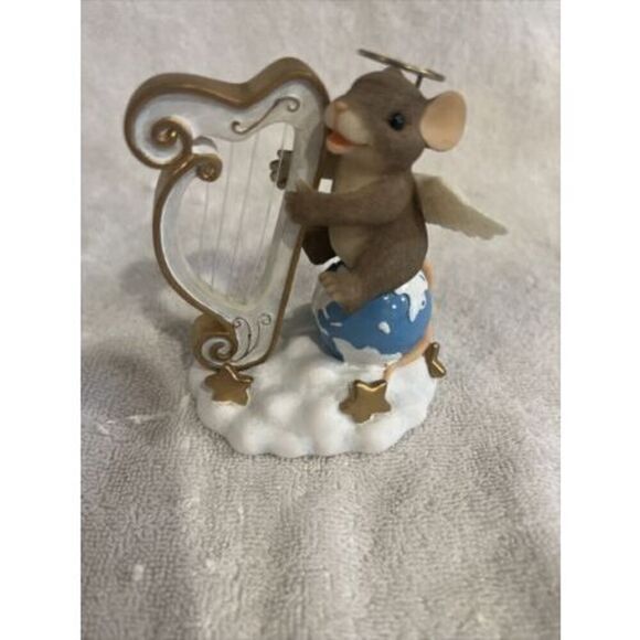 Charming Tails Harp The Herald Angel Sings Mouse Figurine Wings Halo 87/131 - Picture 5 of 9